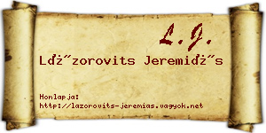 Lázorovits Jeremiás névjegykártya